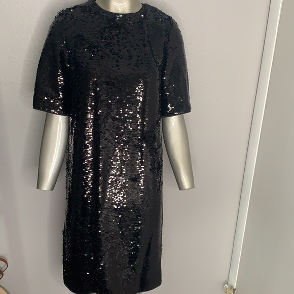 BOSS Dettia Short Sleeve Sequin Shift Dress NWT - Picture 8 of 13